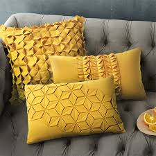 Yellow Seat Cushion From Apollo Box Geometric Pillow Covers Applique Cushions Yellow Cushions