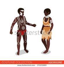 Aborigine Australian Couple Flat 3d Isometric Web Site Vector Illustration People In Tradit Vector Illustration People Costume Collection Aboriginal Clothing