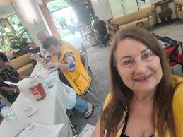 Here we grow again! The Boyne Valley Lions were pleased to induct Lion Sue  Pepper (center) to our pride today. Lion Sue is with VP Lion Lisa  Wallesverd Luebke (left) and Lion