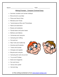 Compare Contrast Essay Writing Prompts Compare And Contrast Essay Topics Essay