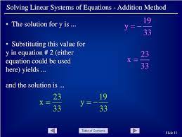 Ppt Solving Linear Systems Of Equations Addition Method Powerpoint Presentation Id 933531