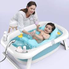 The most common toddler bath baby material is cotton. Foldable Bath Tub Bathtub Baby Toddler Child Children Newborn Kids Infant Safety Folding Shower Shopee Singapore
