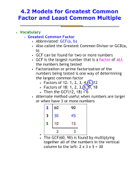 Kindly check the prime factors and factorization of 72 below 4 2 Models For Greatest Common Factor And Least Common Multiple