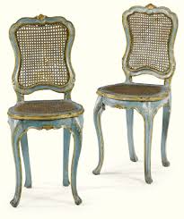 A Pair Of Blue And White Lacquered Parcel Gilt And Caned Chairs Venetian Mid 18th Century Antique French Chairs Shabby Chic Table And Chairs Chairs Loft