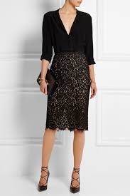 Black Guipure Lace Pencil Skirt Michael Kors Collection Lace Skirt Outfits Black Lace Skirt Outfit Black Lace Skirt