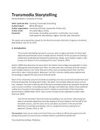 Pdf Introduction To A Topic For The 4th World Journalism Education Congress In This Paper I Present A Definition Of Trans Storytelling Journalism Education