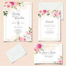 Beautiful Floral Frame Wedding Invitation Card Template Bunga Kertas Bunga Undangan