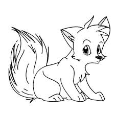 Two cartoon little foxes coloring page print. Cute Baby Fox Coloring Pages Part 2