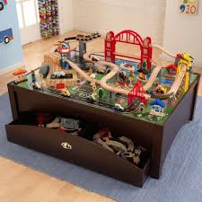 Kidkraft Metropolis Train Table And Train Playset 17935 Train Set Table Train Table Wooden Train Set Table