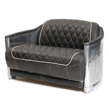 Aviator Aluminium Sofa Loveseat Vintage Brown Pure Leather Aviation Sofa Chairs Tufted Leather Sofa Tufted Leather Leather Sofa Chair
