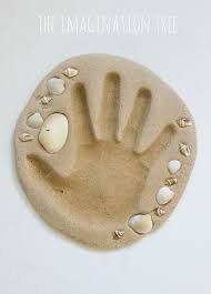 Sand Clay Recipe And Handprint Keepsakes The Imagination Tree Sand Art Projects Clay Food Clay Crafts