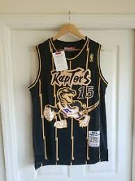Kawhi leonard jerseys in white, red or black (icon edition, replica). Nwt Nba Vince Carter Throwback Black Gold Toronto Raptors Jersey Size Large Ebay