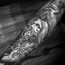 Black And Grey Forearm Tattoo Designs Top 51 Jesus Sleeve Tattoo Ideas 2020 Inspiration Guide Tattoo Sleeve Designs Tattoo Sleeve Men Tattoo Designs Men