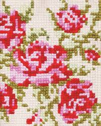 William morris vintage rose and lily pattern fabric. Cushion Lo Vintage Cross Stitches Cross Stitch Flowers Cross Stitch