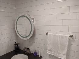 Daltile Arctic White Subway Tiled Vanity Wall Daltile Tile Design Tile Installation