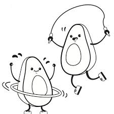 Free printable avocado coloring pages. Avocado Coloring Pages Real Avocado And Kawaii Print For Free