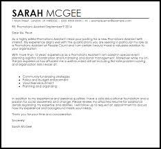 Promotions Assistant Cover Letter Sample Cover Letter Templates Examples