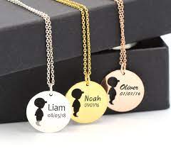 New Mom Gift New Baby Boy Gift Birthday Necklace 925 Sterling Silver 14k Gold 24k Rose Gold Filled Birthday Necklaces Gifts For New Moms Gifts For Boys