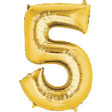 34 Gold Number 5 Balloon Gold Number Balloons Party City Balloons Number Balloons