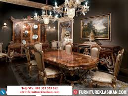 Desain 1 Set Meja Makan Ukir Modern Trend Kursi Makan Jati Ukiran Klasik Mewah Referensi Meja Makan Classic Dining Room Italian Home Decor Luxury Dining Room