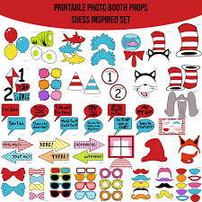 Free Printable Photo Booth Props Birthday Pdf Instant Download Dr Suess Inspired Printable Photo Booth Prop Set Photobooth Props Printable Photo Booth Props Diy Photo Booth Props