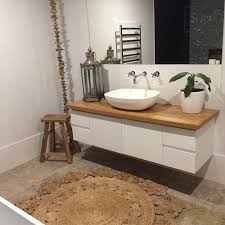 Black Bathroom Vanity With Timber Top Emma Lee On Instagram Newest Addition To The Lee Household Armadilloandco Rug In A Bathroom Personally I H Timber Bathroom Vanities Timber Vanity Bathroom