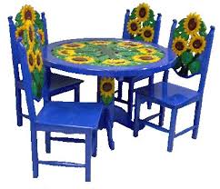 Girasol Table 4 Chairssm Gif 400 344 Carved Furniture Carved Chairs Mexican Furniture