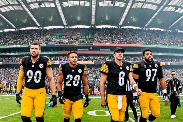 The Pittsburgh Steelers triumph over the Minnesota Vikings in the first  ever NFL game played in Ireland