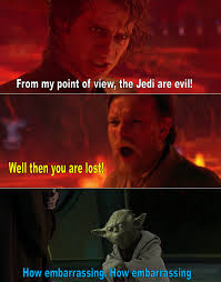 From My Point Of View The Jedi Are Evil Well Then You Are Lost My Point Of View Star Wars Memes Star Wars Characters
