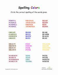 Spelling Colors Worksheet Education Com Color Worksheets Education Com Learning To Write