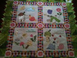 This Is My First Quilt The Design Is A Jenny Haskins Design Called Harvey S Garden This Project Is A C Machine Embroidery Quilts Machine Embroidery Designs