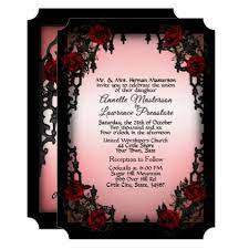Red Roses Goth Wedding Invitation Zazzle Com Goth Wedding Halloween Wedding Invitations Wedding Invitations