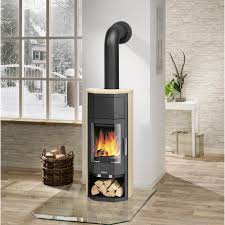 Poele A Bois Justus Usedom 5 W Acier Noir Pierre Sable 5 Kw Steine Kaminofen Kamin