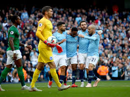 Man city are set to resume their premier league campaign after wednesday will see guardiola's men take on brighton in matchweek 18, with the etihad stadium set. Raheem Sterling And Sergio Aguero Sink Spirited Brighton To Keep Manchester City Rolling On The Independent The Independent