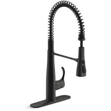 We researched the best faucets that get the job done in style. Kohler K 22033 Bl Matte Black Simplice Semi Professional Kitchen Sink Faucet With 3 Function Spray Head Faucetdirect Com
