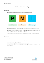 Pmi Plus Minus Interesting The Leopold Leadership Program