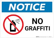 Notice: No Graffiti with Symbol - Wall Sign