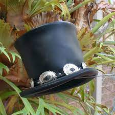 Black Leather Hand Crafted Men S Formal Guns N Roses Etsy In 2021 Leather Top Hat Slash Top Hat Top Hat