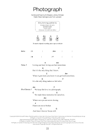 Ed Sheeran Photograph Arr Elise Ecklund Sheet Music Notes Chords Guitar Chords And Lyrics Ukulele Songs Ukulele Chords Songs