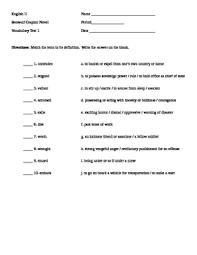 Graphic Novel Vocabulary Worksheets Teaching Resources Tpt