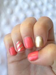 Silver coral nail polish wrap, nail decal, nail stickers, nail art, nail strips, boho nails. 10 Hot Coral Nail Art Designs