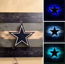 Dallas Cowboys Rustic Wood Led Lit Mancave Wall Art In 2021 Wall Art Sign Diy Crafts For Home Decor Cowboys