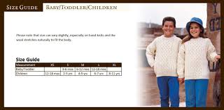 Aran Sweater Size Guide