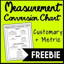 free measurement conversion chart metric customary