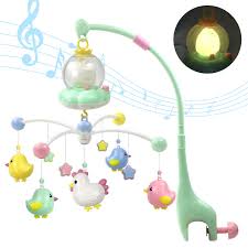 Amazon Com Marumine Baby Musical Crib Mobile With Night Light Take Along Rattles And Soft Melodies Rotation Multifunctional Music Box Toy For Newborn Sleep Baby