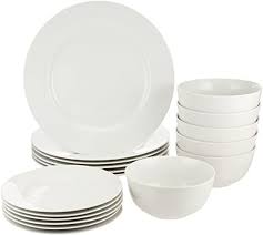 Bienvenido a la sección de juegos de vajilla de la categoría hogar y cocina de amazon.es: Amazonbasics Vajilla Para 6 Personas 18 Piezas Amazon Es Hogar