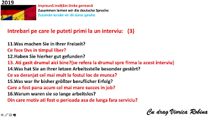 Așadar, fii pregătit să ai câteva întrebări pentru angajator. Intrebari Interviu Germana Romana Youtube