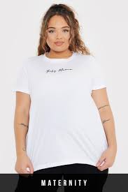 Curve Dani Dyer Maternity White Baby Mama Maternity Fit T Shirt In The Style Ireland