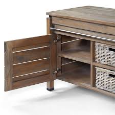 Meuble de salle de bain avec 2 paniers teck massif 74x45x75 cm. Meuble Salle De Bain Double Vasque En Bois Massif De Teck Borneo Kha Home Design