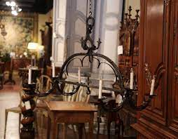 Get free shipping on qualified wrought iron post lighting or buy online pick up in store today in the lighting department. 19th Century French Wrought Iron Island Six Light Chandelier With Fleur De Lys At 1stdibs